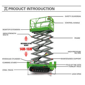 Plataforma Elevadora Móvil de Tijera Hidráulica Pequeña, Autopropulsada, con Batería, para Trabajos Aéreos - Product Image 6