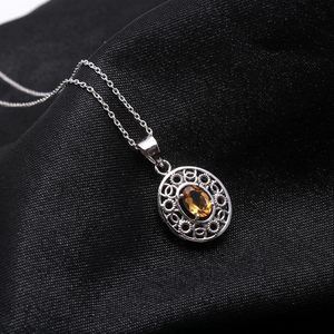Gemkora-collar con colgante ovalado facetado de citrino Natural para mujer, joyería de cristal curativo, piedra de nacimiento, zodiaco, uso diario - Product Image 3