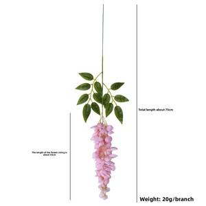 <span class=keywords><strong>Fleurs</strong></span> artificielles en soie plastique de glycine et d'<span class=keywords><strong>albizia</strong></span> à longues branches, décoratives suspendues pour la maison moderne, les mariages et comme accessoires photo, pour l'intérieur - Product Image 6