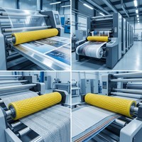 Machine de découpe, moulage et laminage de rouleaux en caoutchouc polyuréthane moulé sur mesure pour applications d'impression, modèle Linye 003-4