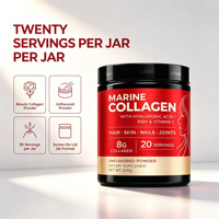 Poudre de collagène beauté pour femmes, collagène marin avec acide hyaluronique, étiquette privée OEM, 200g