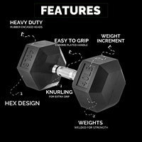 HSM Haltères professionnels hexagonaux en acier, ensemble d'haltères commerciaux pour la musculation des bras et l'entraînement de force