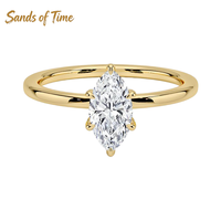 Bague en moissanite taille marquise de 1, 2 et 3 carats pour femme en argent sterling S925 avec sertissage de pierres tendance et service personnalisé