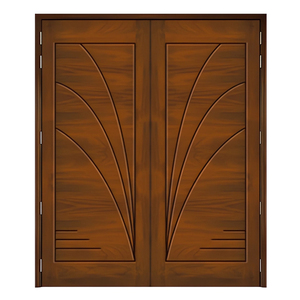 Puerta de Entrada Exterior Moderna de Madera Sólida GA-39L para Villa y Entrada Principal con Doble Ranura - Product Image 3