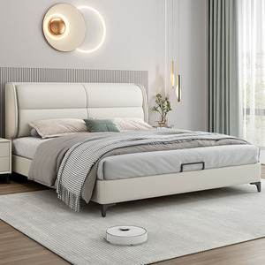 Moderno lusso camera da letto mobili morbidi <span class=keywords><strong>letti</strong></span> con fondina king Size imbottito letto matrimoniale con struttura in pelle Set materasso di stoccaggio Design - Product Image 4