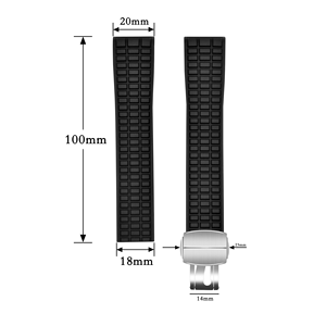 Cinturino personalizzato in gomma fluoro per 20mm <span class=keywords><strong>accessori</strong></span> per cinturino <span class=keywords><strong>Rolex</strong></span> fascia fascia curva Oysterflex taglio a misura - Product Image 6