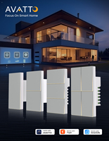 Interrupteur intelligent AVATTO Tuya Wifi avec éclairage d'ambiance, commande vocale sans fil via application, compatible Google Home et Alexa pour la maison intelligente