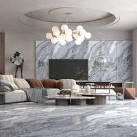 Carrelage en porcelaine imitation pierre gris alpin 750x1500mm, motif continu 6 faces, imperméable pour sol, mur, salle de bain, salon, hôtel