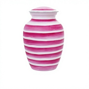 Bolsa de terciopelo sin urnas de ceniza de cremación funeraria de latón de metal rosa y blanco - Product Image 1