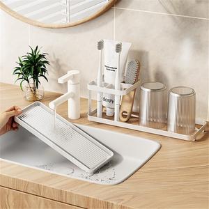 Support de brosse à dents électrique en alliage de zinc, design moderne, écologique, fixation murale d'angle, pour hôtel, rangement d'articles de toilette de salle de bain - Product Image 2