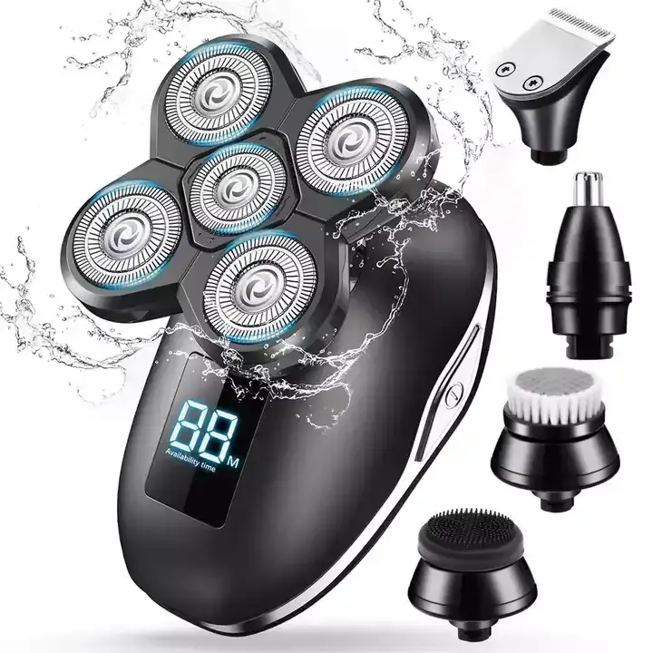 Afeitadora recargable Máquina de afeitar eléctrica para hombres Afeitadora eléctrica de carga de tiempo de batería inteligente a prueba de agua