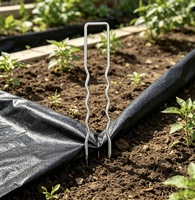 Clous de jardin ondulés en U anti-dérapants, clous de pelouse galvanisés pour l'installation de gazon extérieur