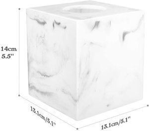 Cubierta de Caja de Pañuelos de Resina Personalizada, Dispensador de Pañuelos Faciales de Papel Cuadrado Moderno, Estuche de Poliresina, Soporte Magnético para Pañuelos - Product Image 4