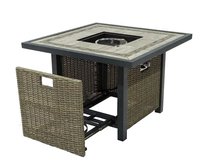 Table carrée de foyer à gaz en aluminium de mobilier d'extérieur à prix compétitif