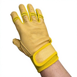 QASWA SPORTS - Guante de Béisbol Deportivo Profesional Personalizado, Ligero y Cómodo, de Cuero Vacuno de Color Amarillo, para Mano Izquierda/Derecha - Product Image 1
