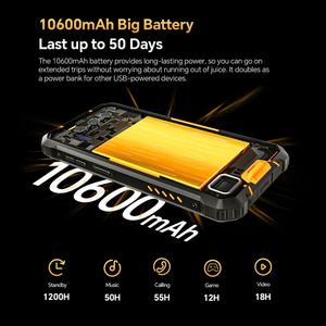 Smartphone 4G LTE Android 14 NFC IP68/IP69K 10600mAh Caméra arrière 13MP Caméra avant 5MP 8+256GB Téléphone mobile robuste Oukitel WP23 Plus - Product Image 4