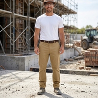 Pantalon chino pour homme, coupe classique, extensible, respirant, tissu en coton léger, uni, décontracté, pour le bureau, taille élastique