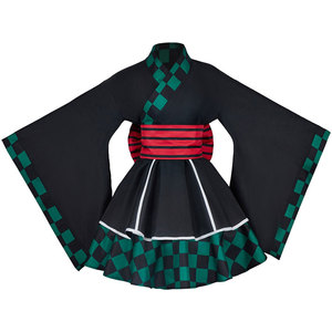 Costume de cosplay d'anime pour femmes, robe kimono, ceinture <span class=keywords><strong>obi</strong></span>, jupe plissée, personnage japonais, ensemble de fête de carnaval pour adultes - Product Image 3