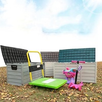 Boîte de rangement de jardin en plastique de grande taille de 65 gallons, boîte à outils, organisateur de rangement divers avec roues et serrure pour patio