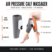 Masseur de mollets sans fil OEM à compression d'air, chaleur, vibrations, contrôle du temps, batterie au lithium rechargeable, appareil de circulation sanguine pour les jambes