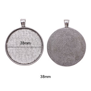 Zhubi 라운드 유리 카보 숑 금속 트레이 베젤 공백 아연 합금 펜던트 기본 비즈 보석 만들기 DIY 팔찌 매력 - Product Image 3