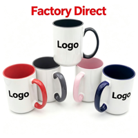 Mug en céramique bicolore, mug à sublimation, mug personnalisé avec impression intégrale, mug de 15 oz pour les boutiques de cadeaux, stock en gros, approvisionnement en gros