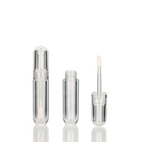Mini capsule transparente vide rose brillant 3ml Tube de glaçure à lèvres Emballage de tubes de gloss à lèvres Conteneur avec baguette transparente