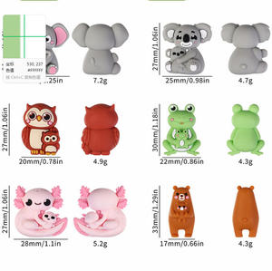 New Silicone Cartoon 3D Beads Cute Animal Mom 3D Beaded Jewelry DIY Accessories Bulk Pack - Product Image 2