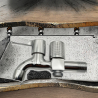 Robinet de lavabo mural extérieur en alliage de zinc chromé, design moderne