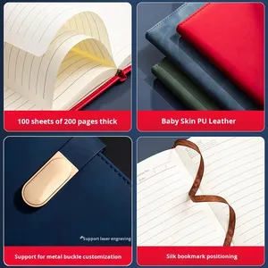 Groothandel Op Maat A5 Lederen Notebook Set 100 Vellen Draad Naaien Verdikte Gesp Notitieblok Zakelijke Evenement Souvenir Geschenkdoos - Product Image 2