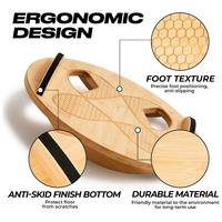 Planche d'équilibre à bascule ergonomique pour le fitness à domicile avec coussinets antidérapants Repose-pieds en bois Bureau debout amélioré Articles divers ménagers de bureau