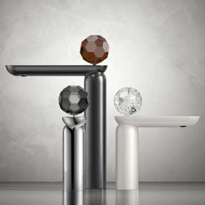 Di lusso di alta qualità di cristallo manico spazzola oro rosa ottone rubinetto di acqua per il lavandino del bagno - Product Image 2