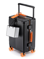 2025 nouvelle roue transparente bagages large tige de traction coque dure cadre en aluminium boîte d'embarquement ABS matériel bagages à main valises voyage