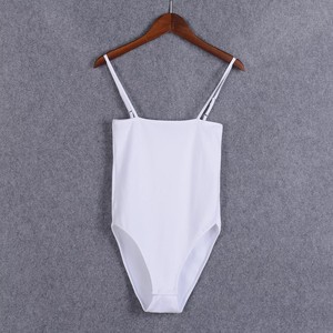 Manqu Women's Solid Color Slim Fit Bodysuit With Thin Straps Stretch Knitted Tank Top Base Layer <b>Underwear</b> - Product Image 2