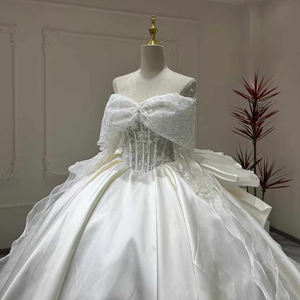 Vestidos de Novia Modernos 3 en 1 con Cola de Capilla, Satén, Estilo Princesa, Apliques para Novia - Product Image 5