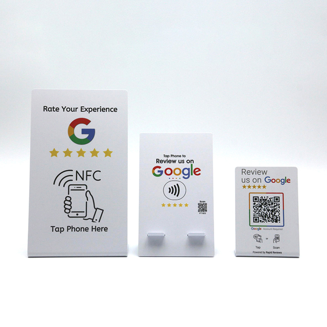 Factory Direct Custom NFC Stand Low Priced Wooden Stand PVC Material 13.56MHz RFID Communication Excellent Google Reviews