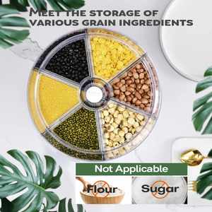 Food Grain Storage Container <b>Large</b> Capacity 6-Grid Rice Dispenser BPA-free Eco-friendly Lacquer Space Saving Food Packaging - Product Image 3