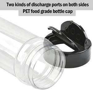 Bouteille à épices en plastique de qualité alimentaire de 100 ml, récipient à poivre en plastique avec couvercle rabattable, pot à épices en plastique transparent - Product Image 3