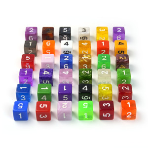 Venta al por mayor de fábrica: Dados D6 de acrílico de 16 mm, coloridos, personalizados, con números en ángulo recto, para juegos educativos. - Product Image 2