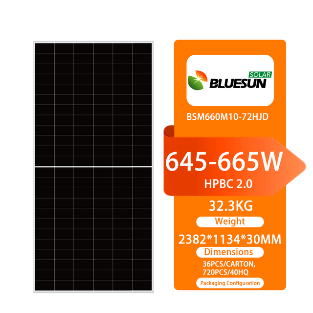 Solar Home Bluesun USA Warehouse Bifacial Solar Panel 460W 550 Watt 650W Solar Panel Ready Stock US Solar Panel Price