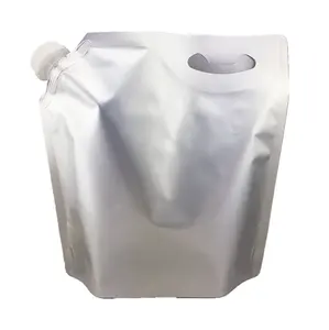 Bolsas de aluminio de grado alimenticio, 4L, 1 galón, boquilla de vino, vertedor vertical, bolsa de leche de coco