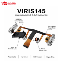Motor Stepper VIRIS145 Penggerak Ganda Terpisah Auto Iris Phi9.7-10.5mm 3.0-5V untuk Kamera Keamanan Iris Aperture Stepper Motors