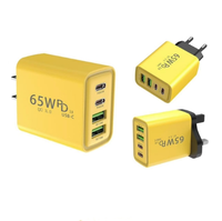 Universel PD 65W 30W USB Type C Jaune Adaptateur Secteur Brique EU US Plug Charge Rapide Cube Bloc Chargeur de Téléphone Portable Sortie AC