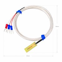 Sensor de Temperatura RTD PT100 Tipo Parche, Cable Trenzado de Fibra de Vidrio de 3 Hilos, Terminal en U, Montaje Superficial, Resistencia Térmica de Platino, OEM