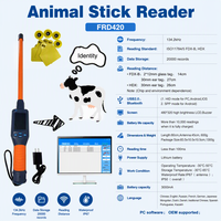 Lecteur d'étiquettes auriculaires longue portée HDX FDX-B étanche 134,2 kHz RFID pour animaux USB BT Gestion du bétail agricole 3000 mA Logo personnalisé