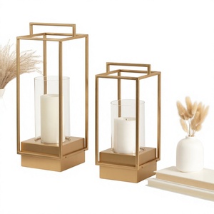 Farol de Acero Inoxidable Dorado para Decoración de Hogar, Jardín, Bodas, Ceremonias, Fiestas de Cumpleaños y Eventos Especiales - Product Image 1