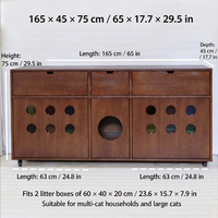 Meuble litière multi-gammes pour chats en bois avec 3 tiroirs, ventilé, anti-éclaboussures, avec roulettes, fabricant OEM/ODM, vente en gros