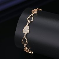 Bracelet Gourd élégant pour femme, entièrement pavé, en alliage, géométrique, minimaliste et polyvalent, plaqué or 18 carats, idéal pour le bureau/la carrière, bijou cadeau