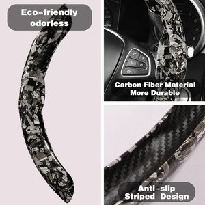 Funda para Volante de Fibra de Carbono Forjada 2P con Diseño de Camuflaje Universal Antideslizante Compatible con Volantes en Forma de D y Redondos - Product Image 5