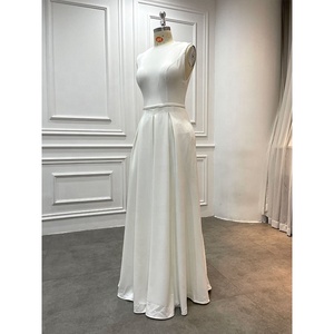 Robes décontractées de haute qualité pour femmes d'usine en gros <span class=keywords><strong>Combinaison</strong></span> blanche personnalisée Soirée formelle Robe d'invité pour mariage <span class=keywords><strong>avec</strong></span> ceinture - Product Image 2